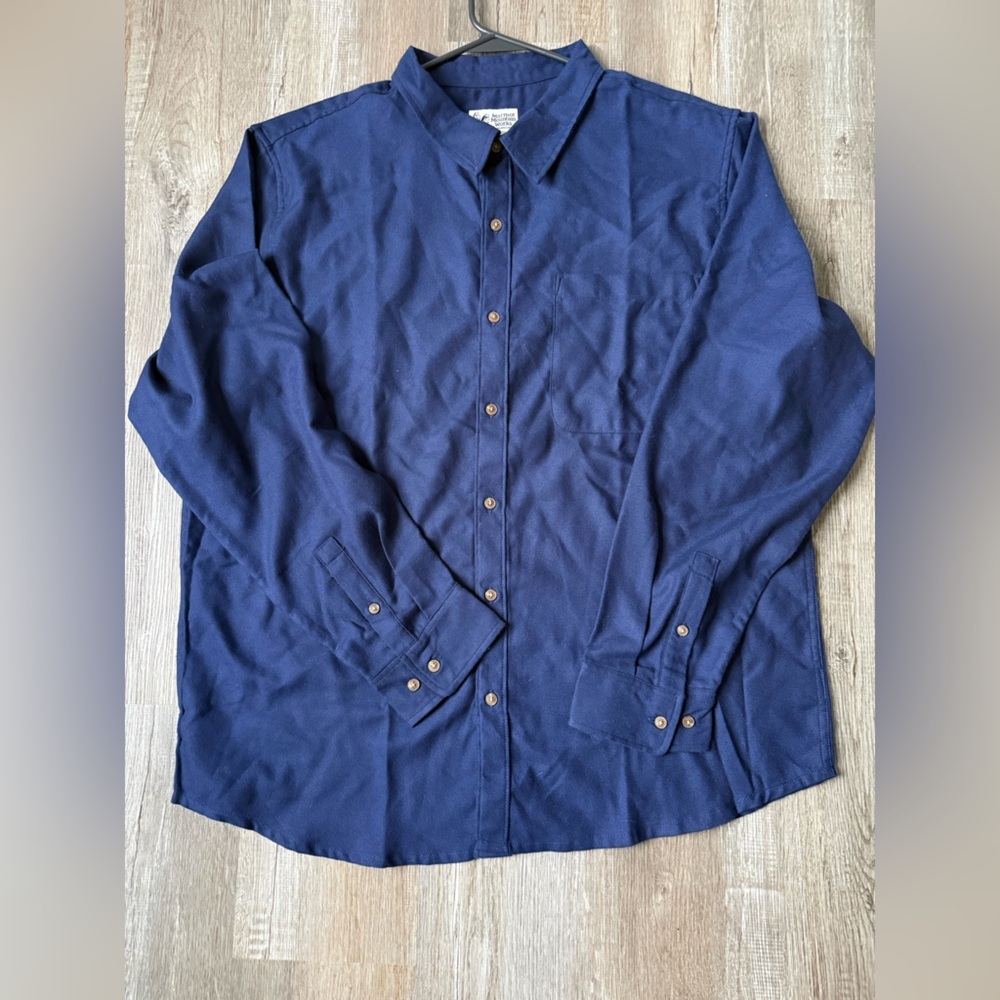 Marmot Fairfax Lightweight Flannel Shirt Button Down Casual Shirt Navy Blue XXL - Picture 7 of 10